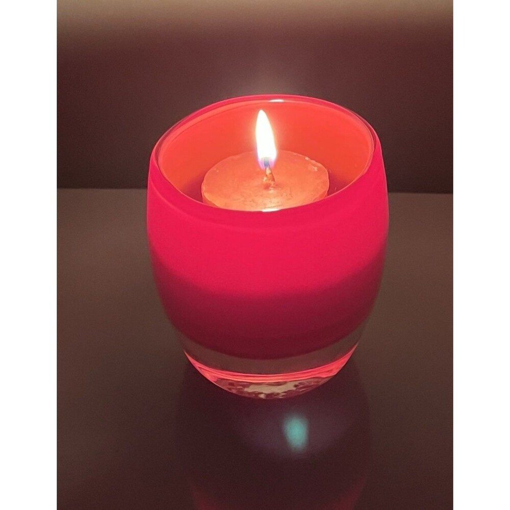 Glassybaby Red Hand Blown Candle Votive Holder Pre-Triskelion Glassy Baby